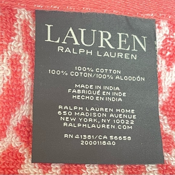 Ralph Lauren Sanders set of 4 Washcloths Basket Weave Rose Red NWT - Picture 3 of 8